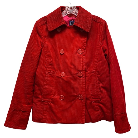 GAP Jackets & Coats Gap Double Breasted Satin Lined Corduroy Pea